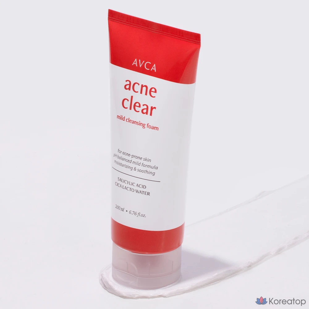 AVCA Прозрачная очищающая пенка от прыщей, 200 мл, 1 шт.