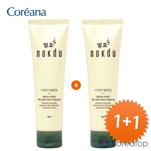 ONE+ONE Coreana Ферментированная пенка для умывания с экстрактом бобов мунг, 150 мл, фото 3