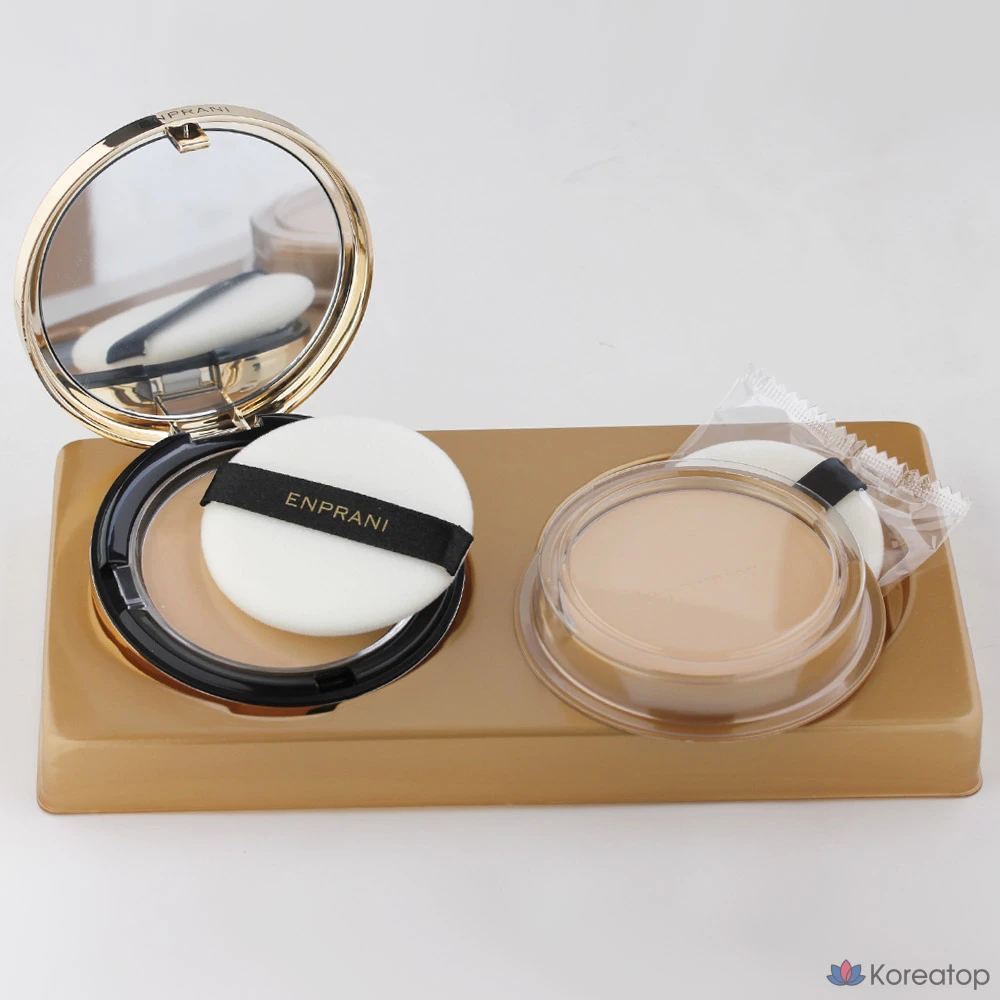 Пудра-компакт Enprani Le Premier Covering Pact, оттенок 23 (Natural Beige), 15 г, 2 шт., фото 4