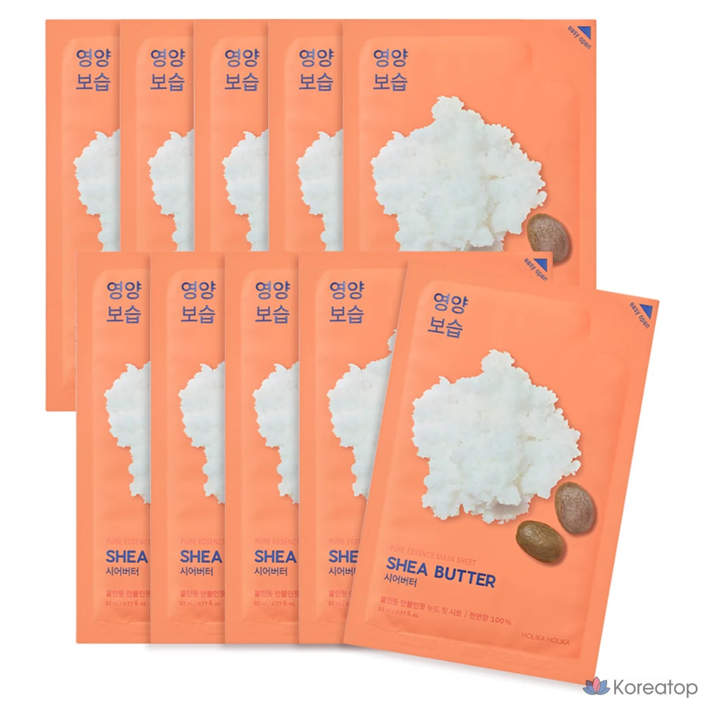 Holika Holika Pure Essence Тканевая маска с маслом ши, 10 штук, 1 шт.