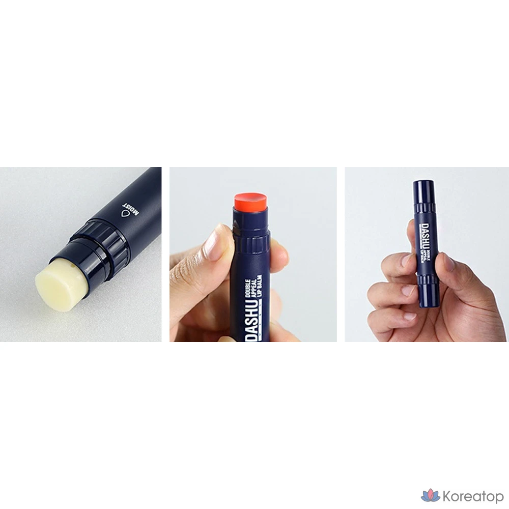 Бальзам для губ DASHU Men's Double Appeal, клубника + без запаха, 4,8 г, 1 шт.