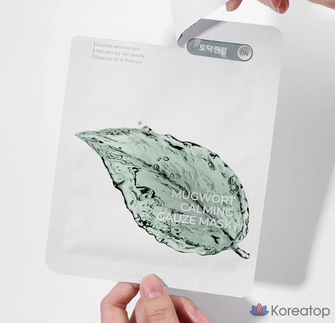 Тканевая маска для лица IsNtree Mugwort Calming Gauze Mask, 10 шт., фото 4
