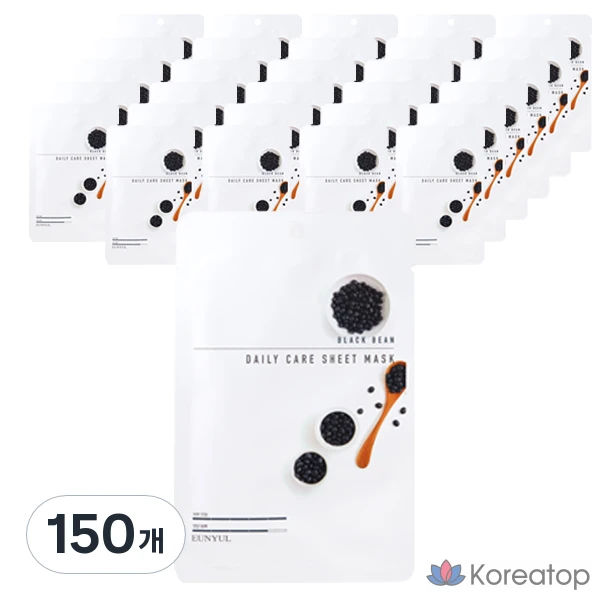 Тканевая маска для лица Eunyul Silver Black Bean Daily Care, 1 упаковка, 150 листов