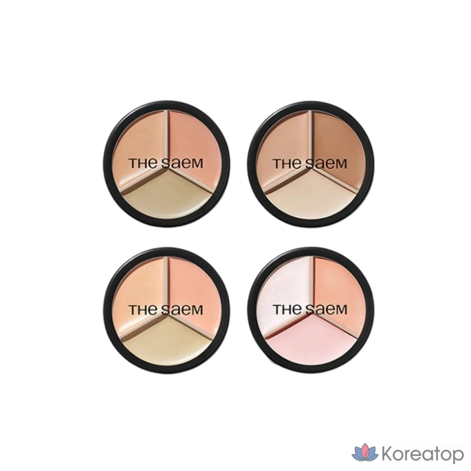 Консилер The Saem Cover Perfection Triple Pot, 13,1 г, 1 шт., оттенок 01 Dark Up Beige.