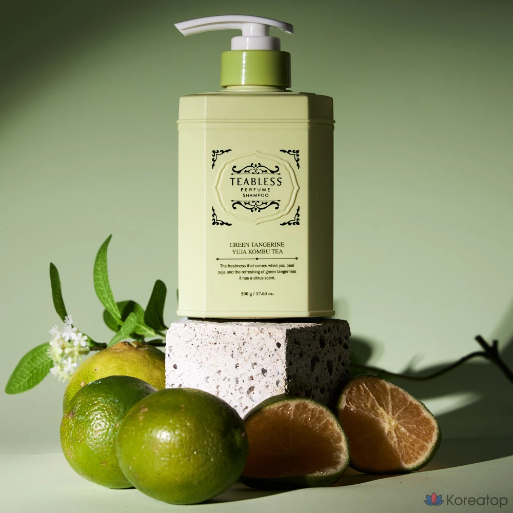Парфюмированный шампунь TEABLESS против выпадения волос Combuti с зеленым мандарином и юдзу, 500 г, 1 упаковка.