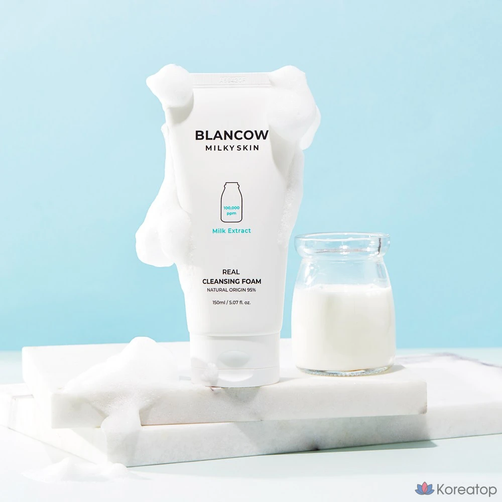 Очищающая пенка Blancow Real Milk Cleansing Foam, 1 шт., 150 мл.