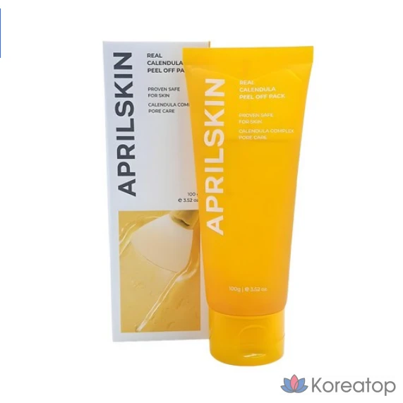 Отшелушивающая маска с календулой April Skin Real Calendula Peel Off Pack 100 г, 1 упаковка, 3 штуки