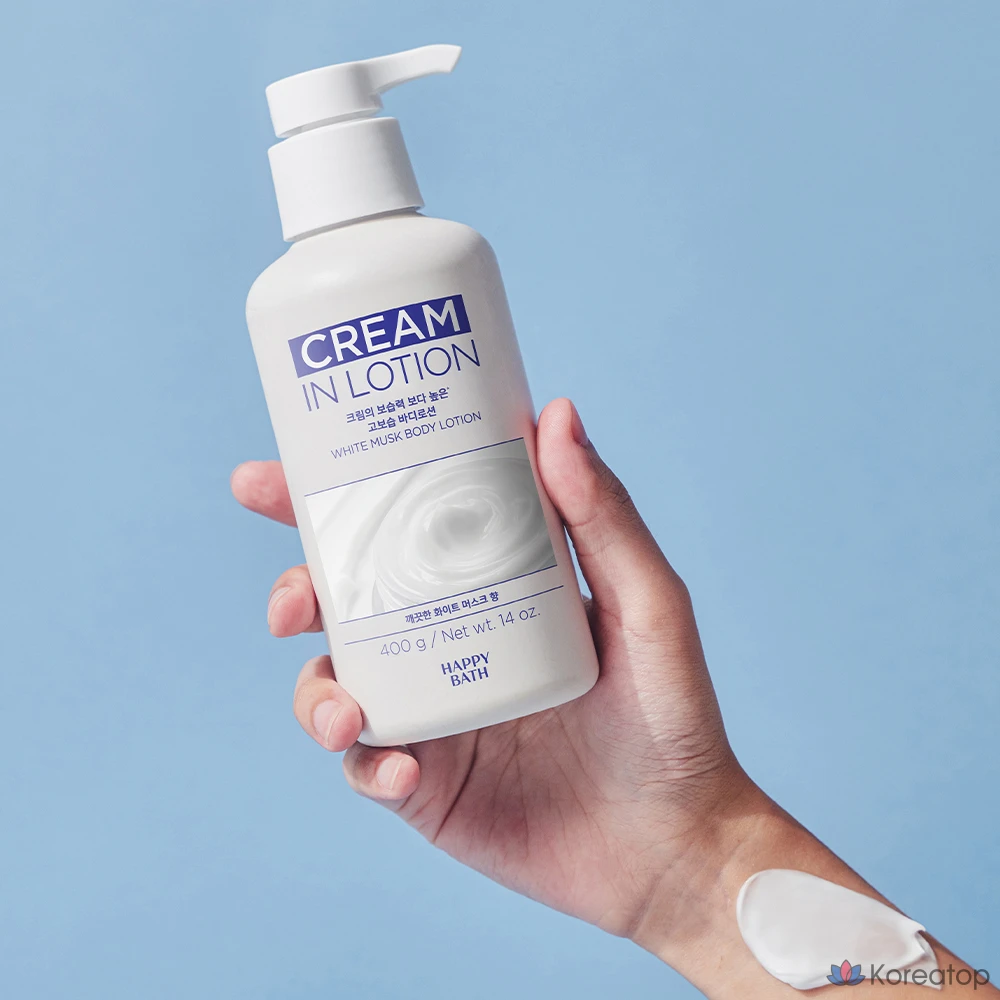 Увлажняющий лосьон для тела Happy Bath Cream с ароматом белого мускуса, 400 г, 1 шт.