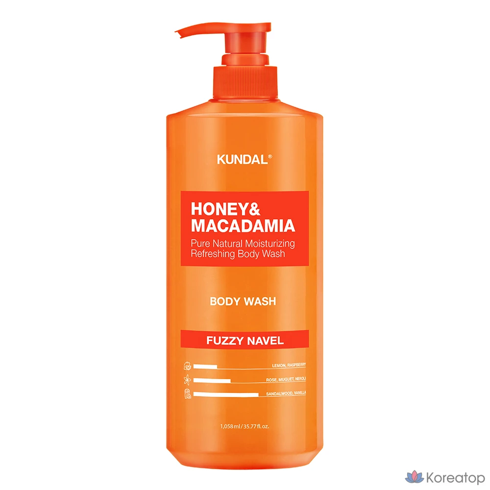Гель для душа Kundal Pure с ароматом пушистого пупка, 1,058 л, 1 шт.