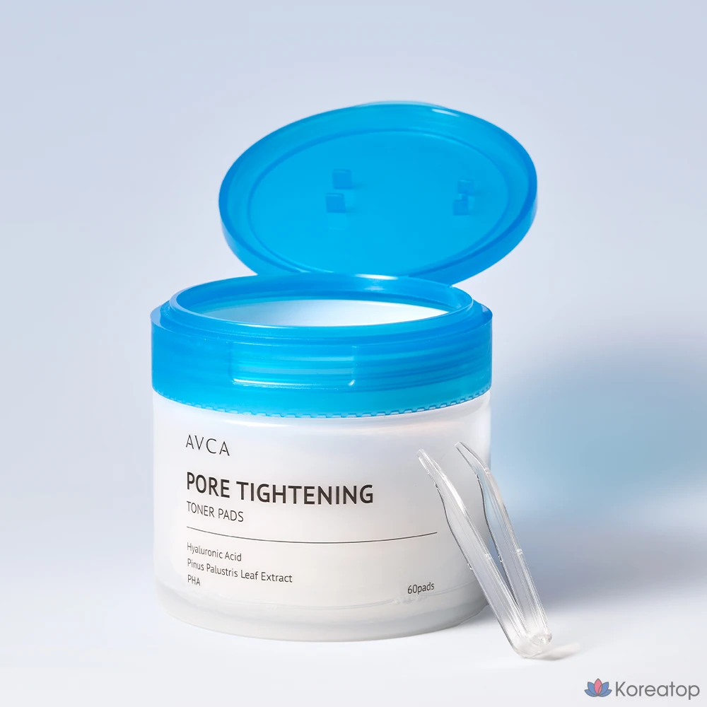 Тонизирующие подушечки для сужения пор AVCA с низкомолекулярной гиалуроновой кислотой, 150 мл, 1 упаковка, 60 листов