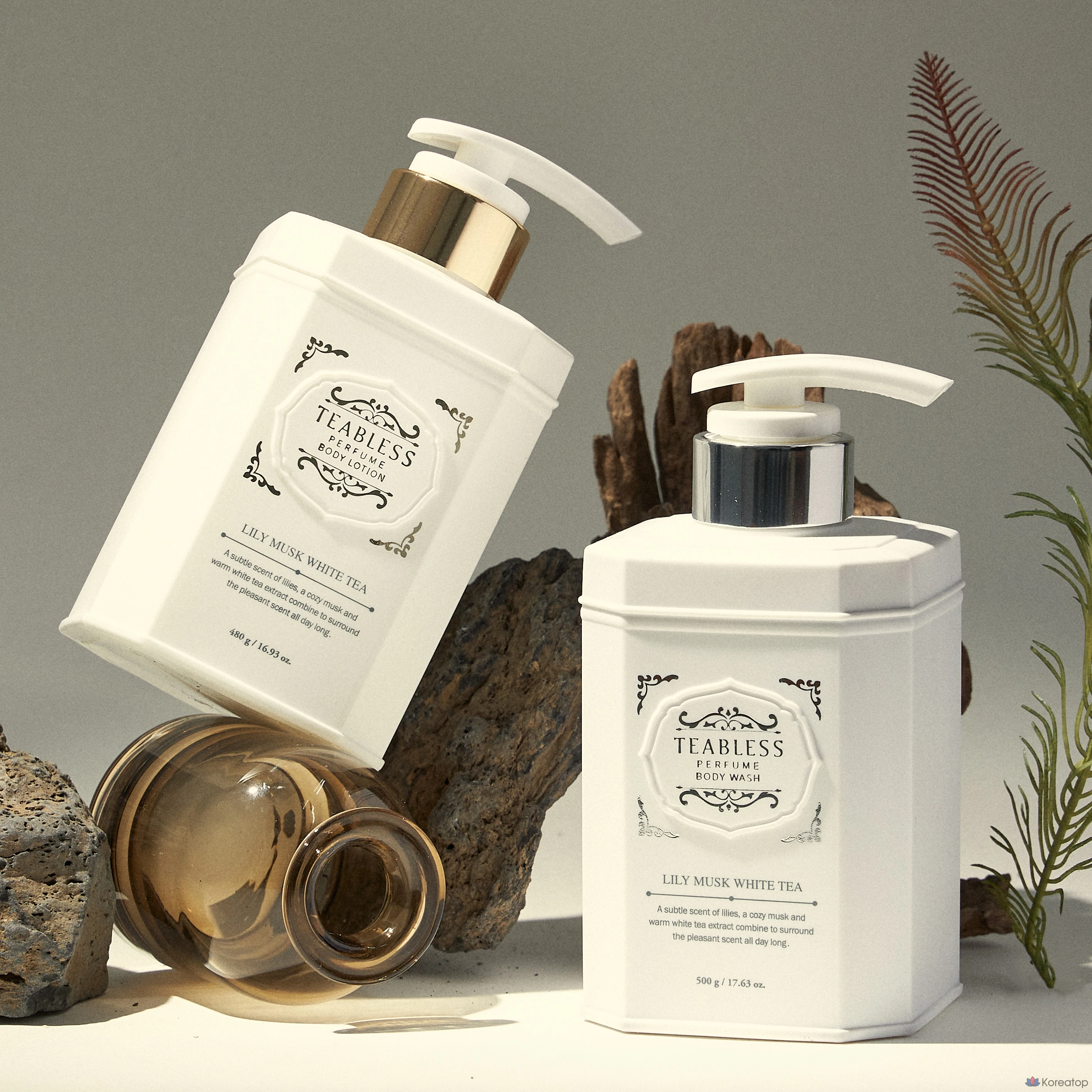 Набор для ухода TEABLESS Lily Musk White Tea Perfume Body Lotion & Body Wash Gift Set, 3 шт., фото 4