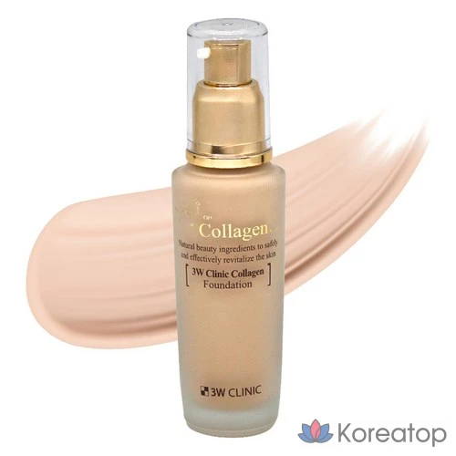Тональный крем 3W Clinic Collagen Foundation, 50 мл, № 21, прозрачно-бежевый, 1 шт.