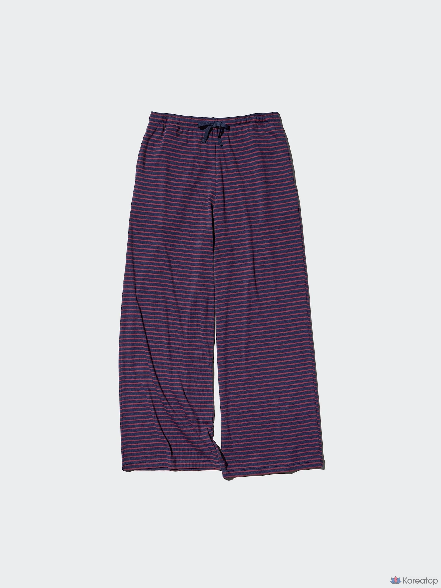 Брюки Uniqlo Rib Wide Easy Pants, в полоску