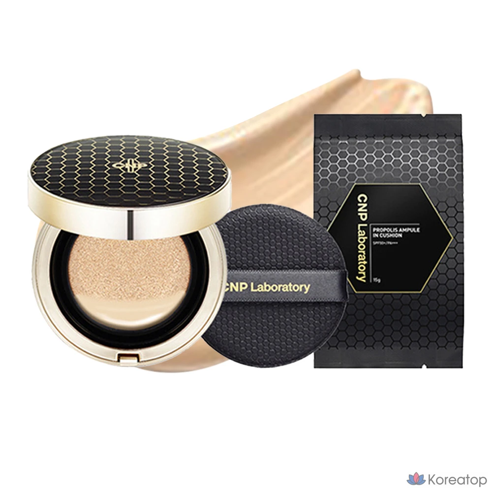 Тональный крем-ампула CNP Cha & Park Propolis Ampoule-in Cushion Foundation 15 г + сменный блок 15 г, № 21, 1 шт.