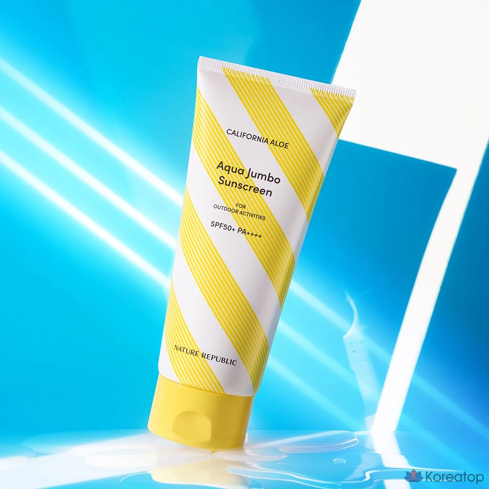 Солнцезащитный лосьон Nature Republic California Aloe Aqua Jumbo Sun Lotion SPF50+ PA++++, 250 мл, 1 шт.