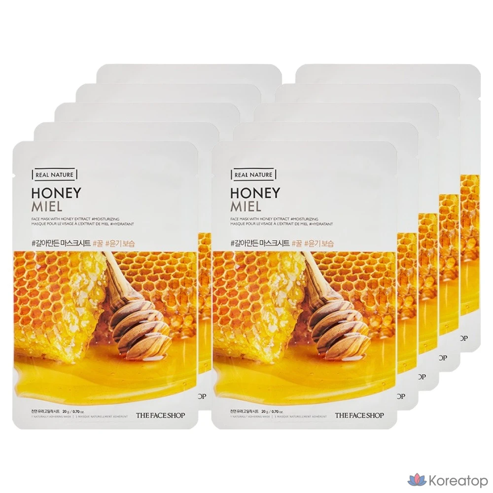Тканевая маска для лица The Face Shop Real Nature Mask Sheet Honey, 10 шт.