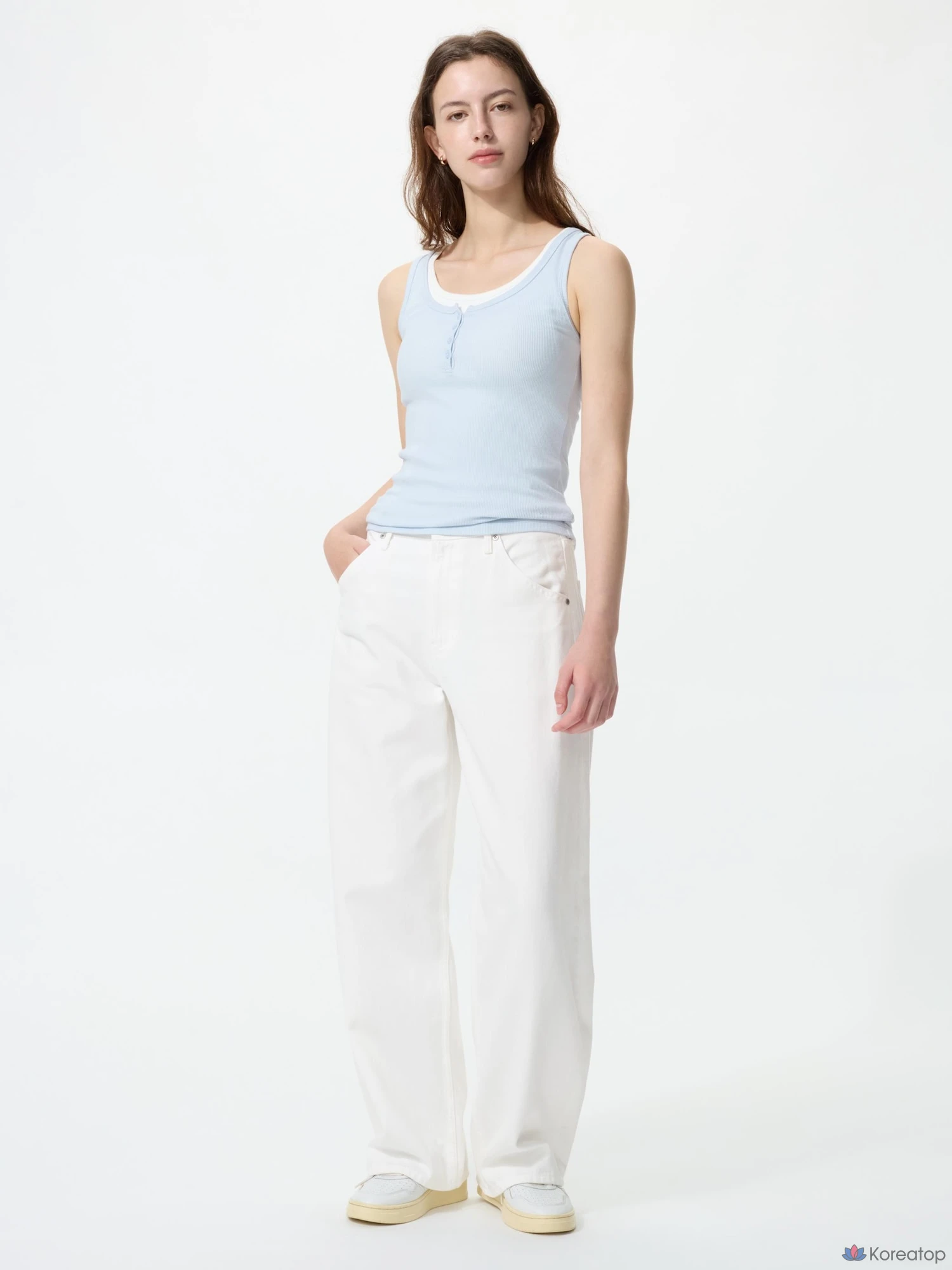 Майка Uniqlo Henley Neck Tank Top