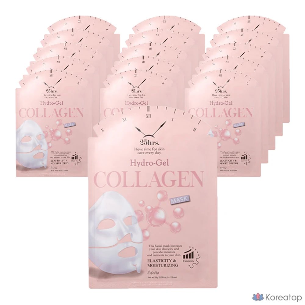 Набор из 16 увлажняющих коллагеновых гидрогелевых масок Esfolio, 2 упаковки по 8 штук.