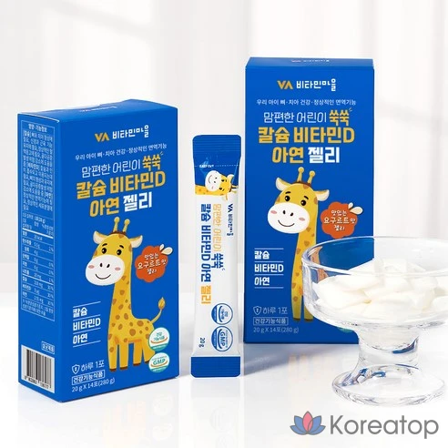 Детский кальций, витамин D и цинк в желе Vitamin Village Mampyeonhan