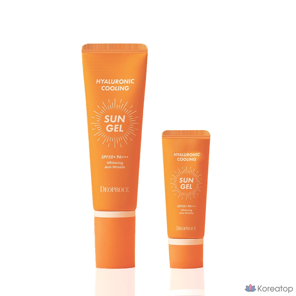 Охлаждающий солнцезащитный гель Deoproce с гиалуроновой кислотой, SPF50+ PA+++, 70 г, 1 комплект.