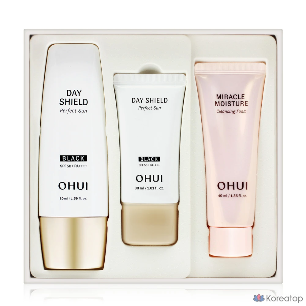 Набор из двух косметических средств Ohui Day Shield Perfect Sun Black Whitening Tone-Up Sunscreen., фото 2