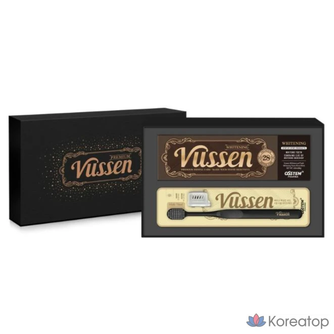 Зубная паста Vussen Osstem Toothpaste Toothbrush 1:1 Gift Set (зубная паста 1 шт., зубная щетка 1 шт., футляр, пакет), 80 мл, 1 шт.