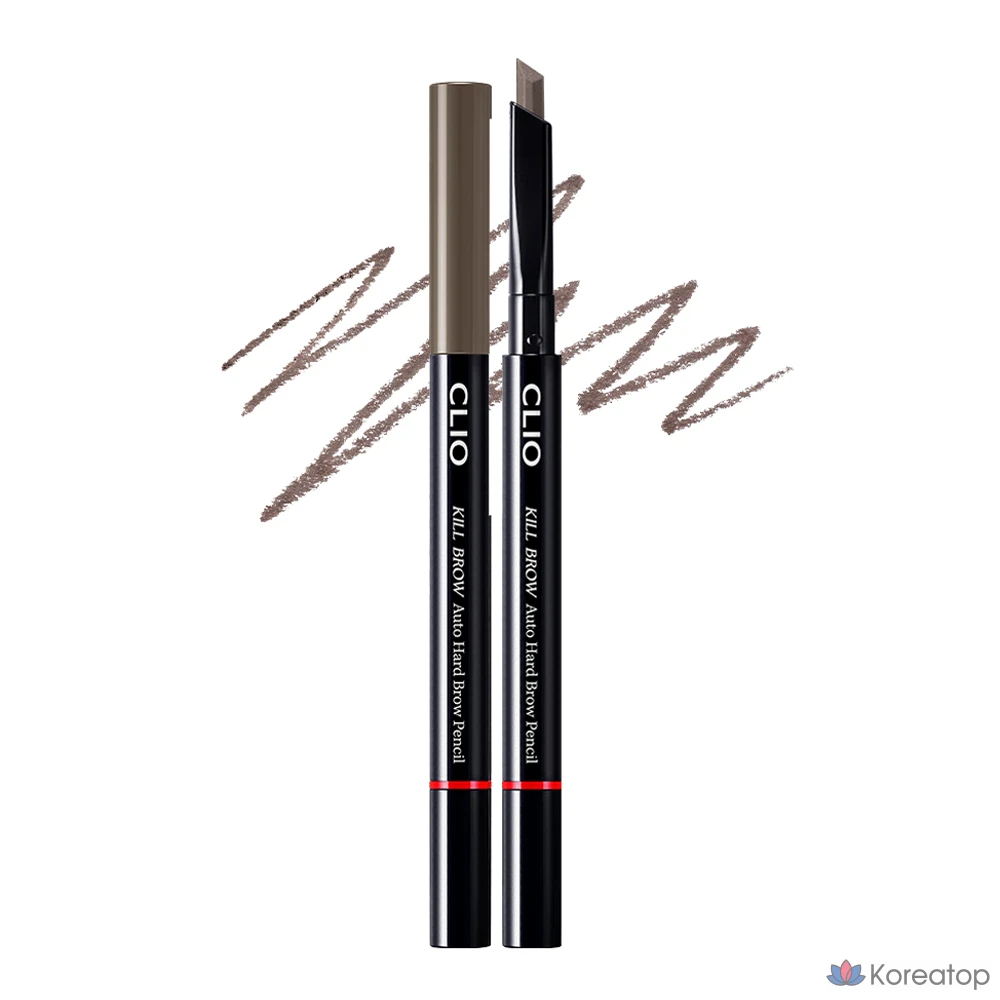 Карандаш для бровей Clio Kill Brow Auto Hard Brow Pencil 24AD, № 8, оттенок Soft Taupe, 1 шт.
