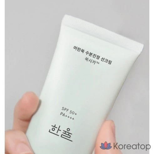 Увлажняющий успокаивающий солнцезащитный крем Hanyul Young Artemisia SPF50+ PA++++