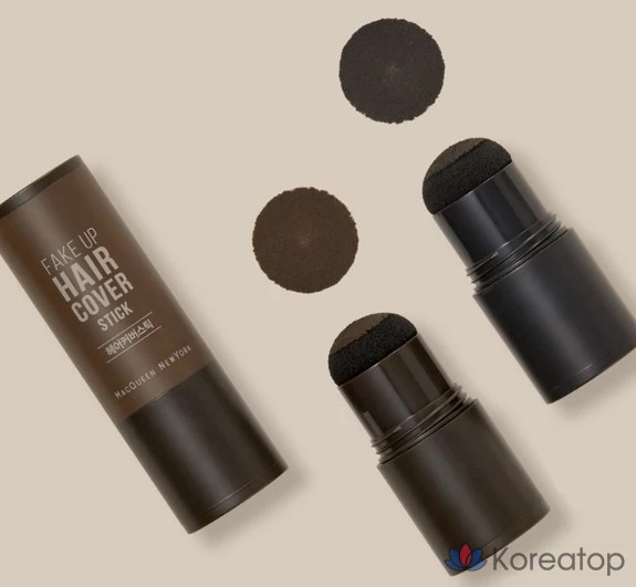 Накладные пряди для волос Mqny New York Fake Up Hair Cover Stick 2,5 г, темно-коричневые, 1 шт.