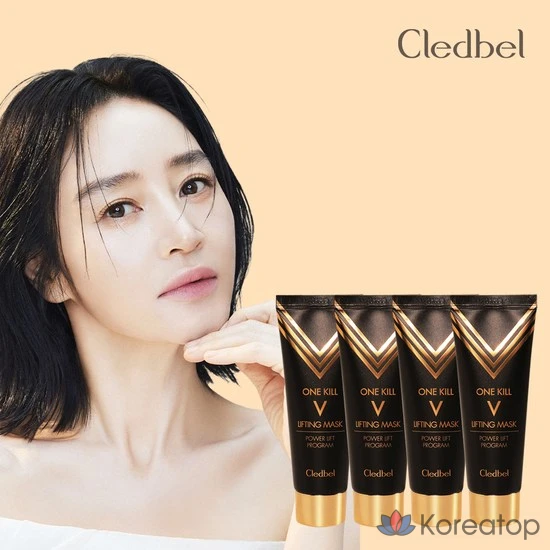Подтягивающая маска Cledbel One Kill V Lifting Mask, 70 мл, черная, 4 штуки, 1 комплект.
