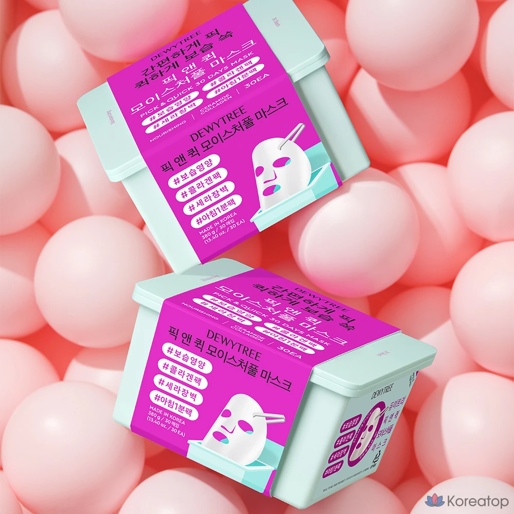 Тканевая маска для лица Dewytree Special Pick & Quick Moisture Full Mask + High Amino Foam, 10 шт., фото 4
