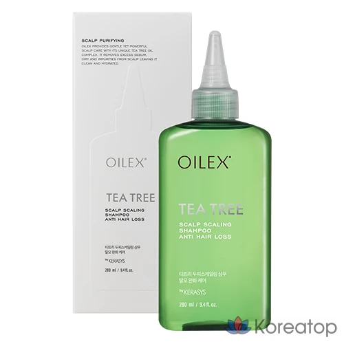 Шампунь KeraSys Oilex с маслом чайного дерева для снятия шелушения кожи головы и выпадения волос, 280 мл, 1 шт.