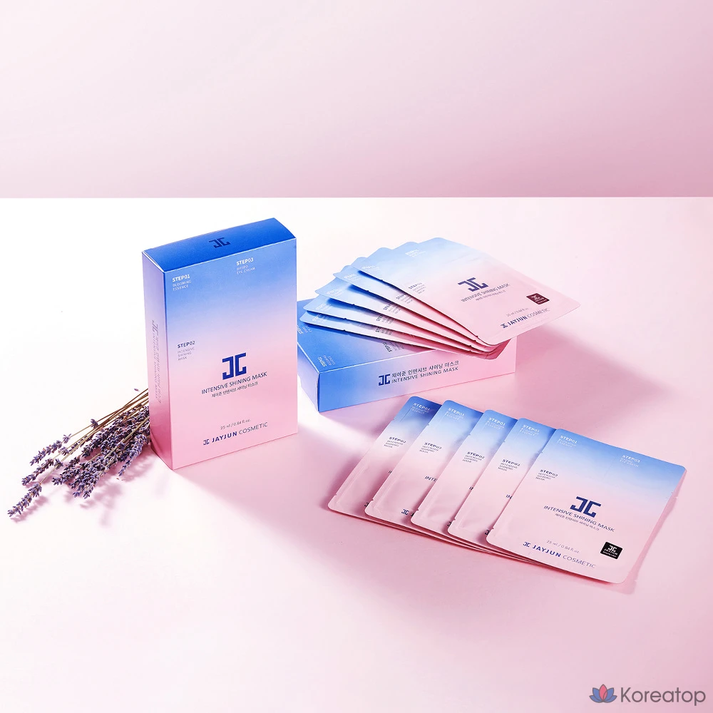 Набор из 10 масок для лица Jayjun Intensive Shining 3-Step Mask Pack: отбеливание, увлажнение, разглаживание морщин, 10 штук