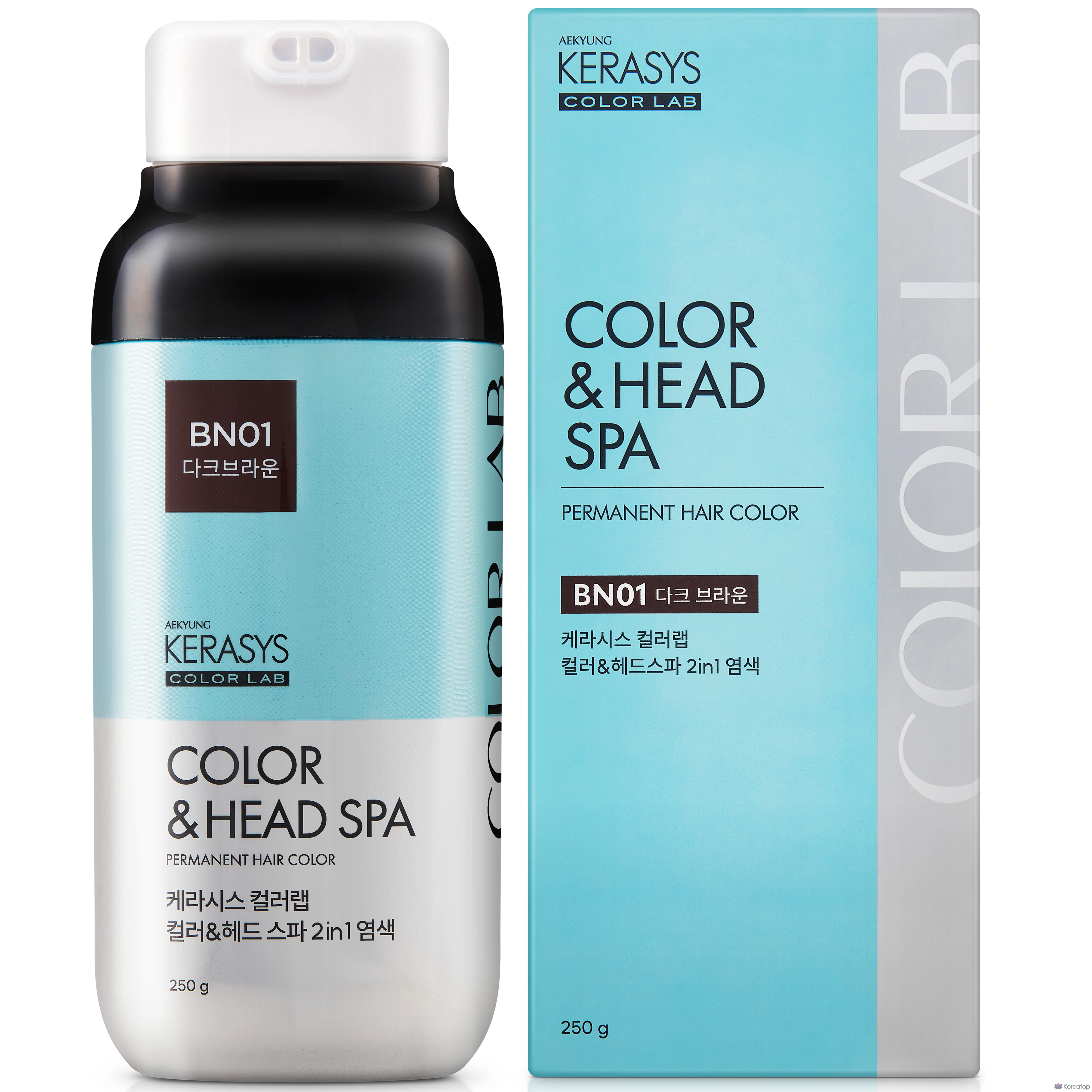 Краска для волос KeraSys Color Head Spa, 250 г, 1 шт., темно-коричневый цвет.