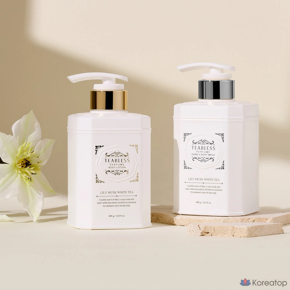 Teabless Lily Musk White Tea: лосьон для тела и гель для душа, 1 комплект.