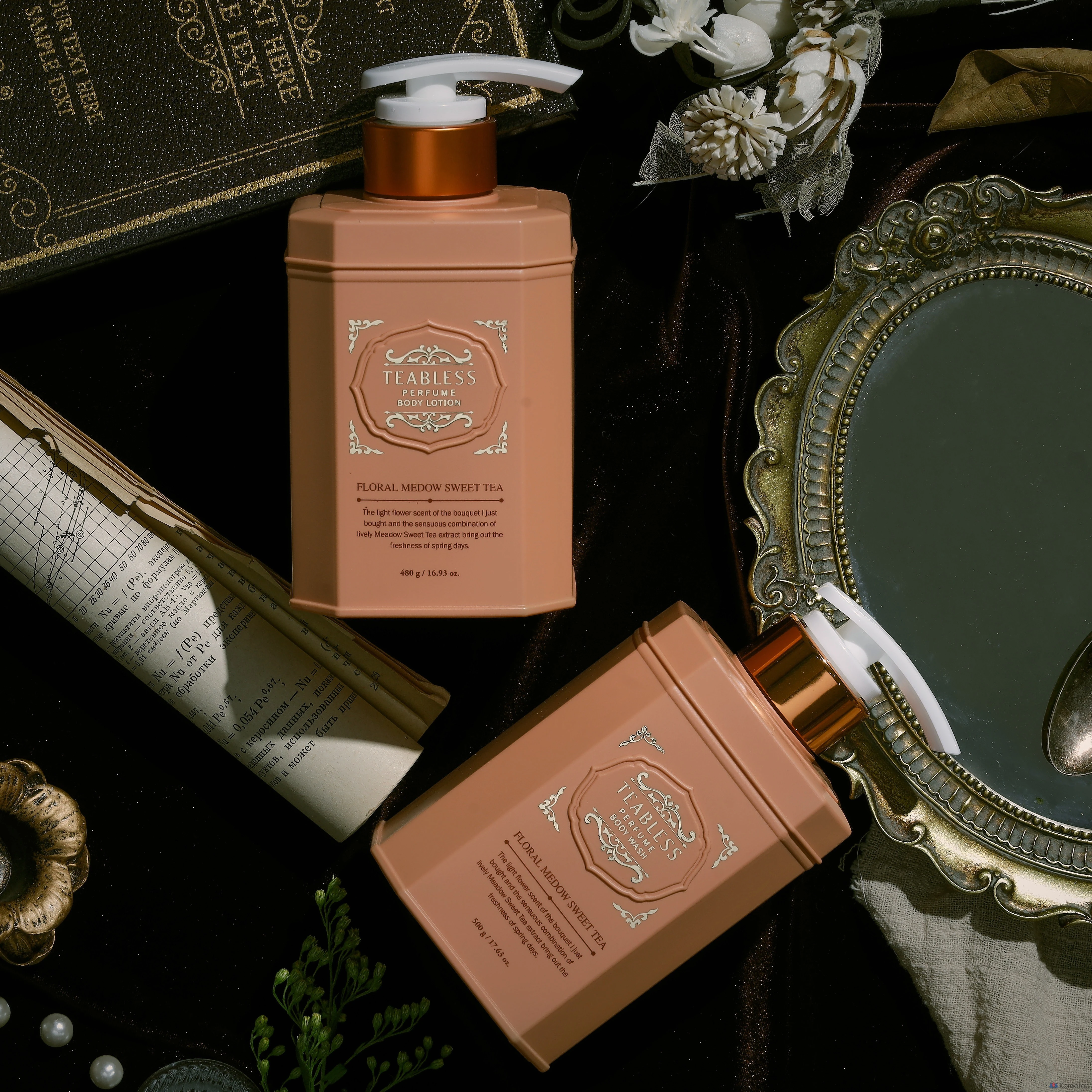 Набор TEABLESS Floral Meadow Sweet Tea: лосьон для тела, гель для душа, 1 комплект.