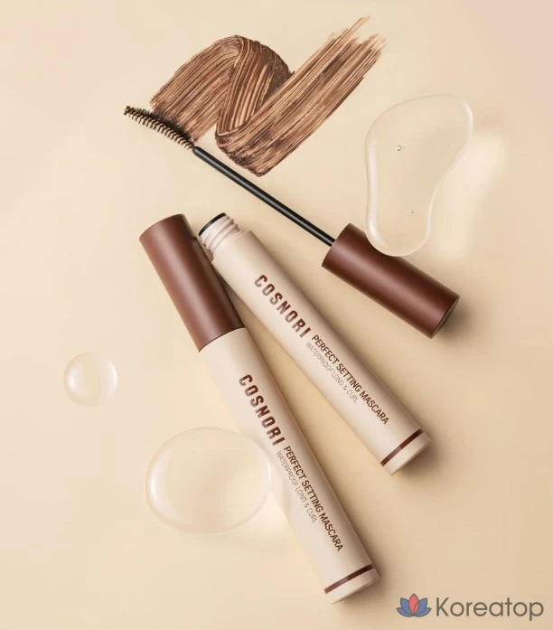 Водостойкая тушь для ресниц Cosnori Perfect Setting Waterproof Long &amp; Curl Mascara, 7 мл, оттенок 02 Cozy Brown, 1 шт.
