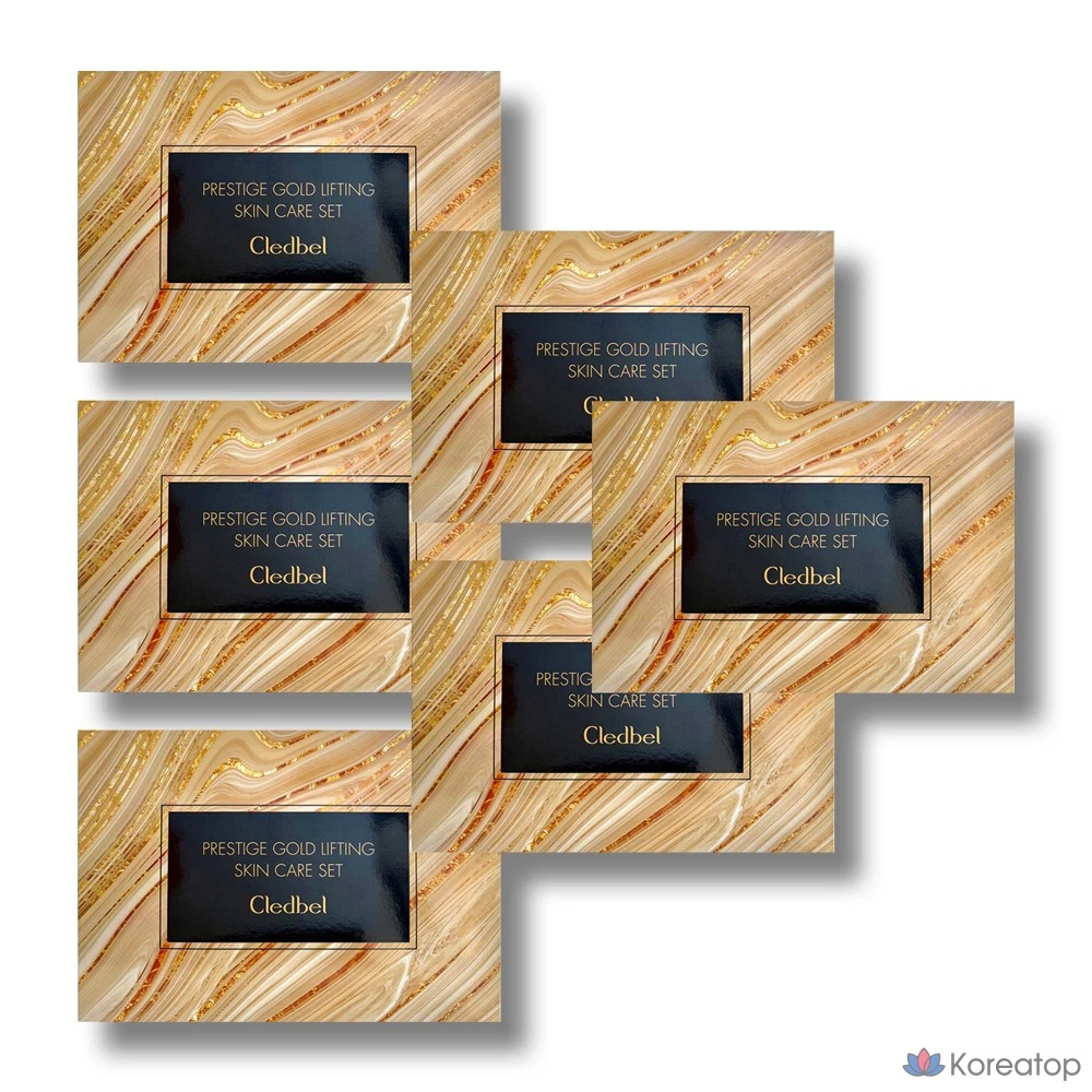 Набор для ухода Cledbel Prestige Gold Lifting 4-piece Set + Shopping Bag, 6 шт.