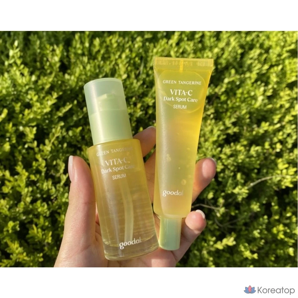 Сыворотка Goodal Green Tangerine Vita C для ухода за кожей, снижения выработки меланина, 30 мл + 31 мл сменный блок, 2 комплекта