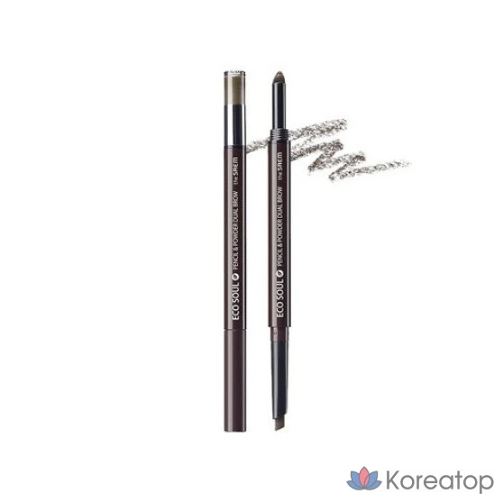 Корректор для бровей The Saem Eco Soul Designing Eyebrow, темно-коричневый цвет 02, 1 шт.