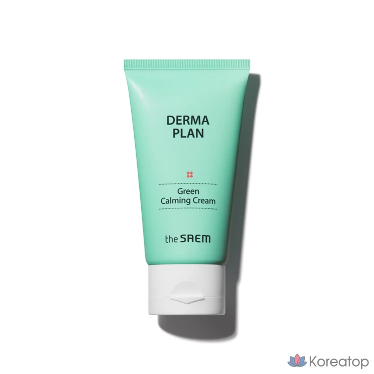 Успокаивающий освежающий гель-крем от акне The Saem Derma Plan Успокаивающий зеленый крем, 50 мл, 1 шт.