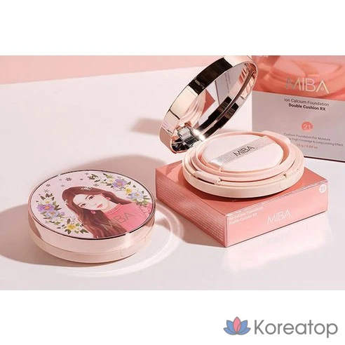 Тональный крем с двойной воздушной подушкой Miba King Ion Calcium Bio Cushion SPF50+ Сезон 2, 25 г, 21
