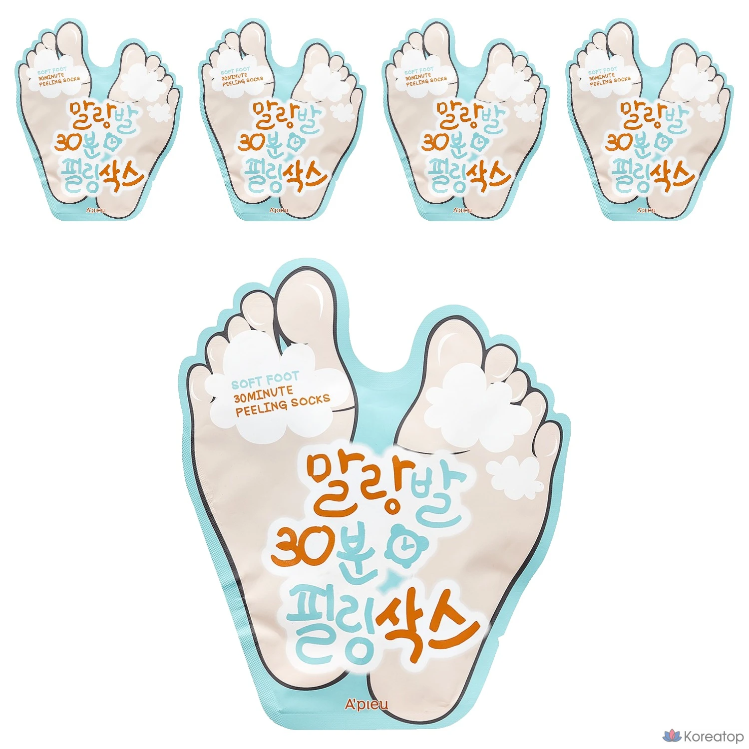 Отшелушивающие носки A'Pieu Malangbal на 30 минут, 1 упаковка, 5 упаковок, 40 мл