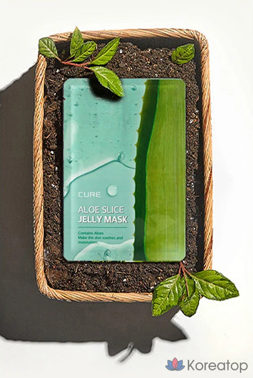 Тканевая маска для лица KIM JEONG MOON Aloe La Sense Roe Cure Slice Jelly Mask, 300 мл, 40 шт., фото 4