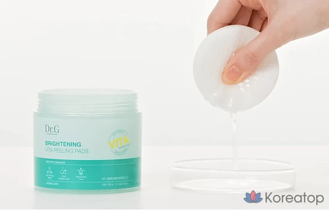 Отшелушивающие подушечки Dr.G Brightening Vita, 160 г, 70 листов, 1 упаковка.