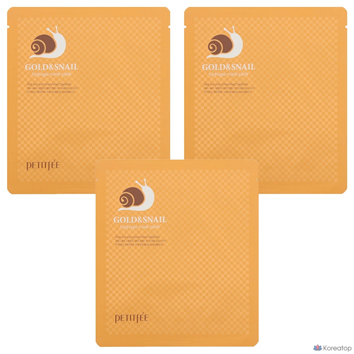 Набор гидрогелевых масок Petitfee Gold & Snail, 30 г, 5 штук, 3 упаковки.