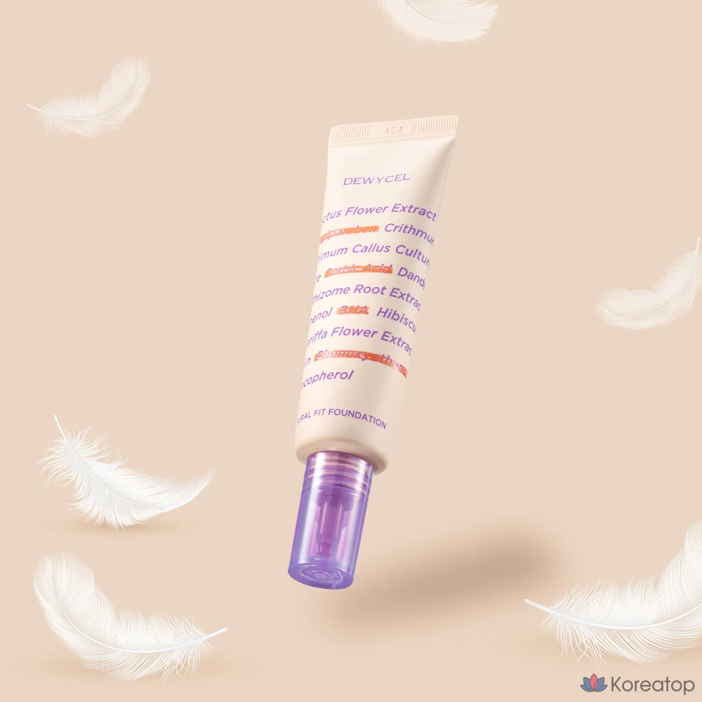 Тональный крем DEWYCEL Natural Fit Foundation, 30 мл, SPF 38 PA++, № 01 Натуральный бежевый, 1 шт., фото 4