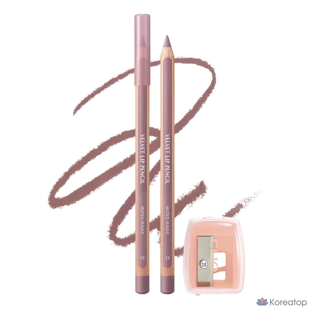 Карандаш для губ Clio Velvet, 1,45 г, 10 цветов, 013 Muted Mauve, 1 шт.