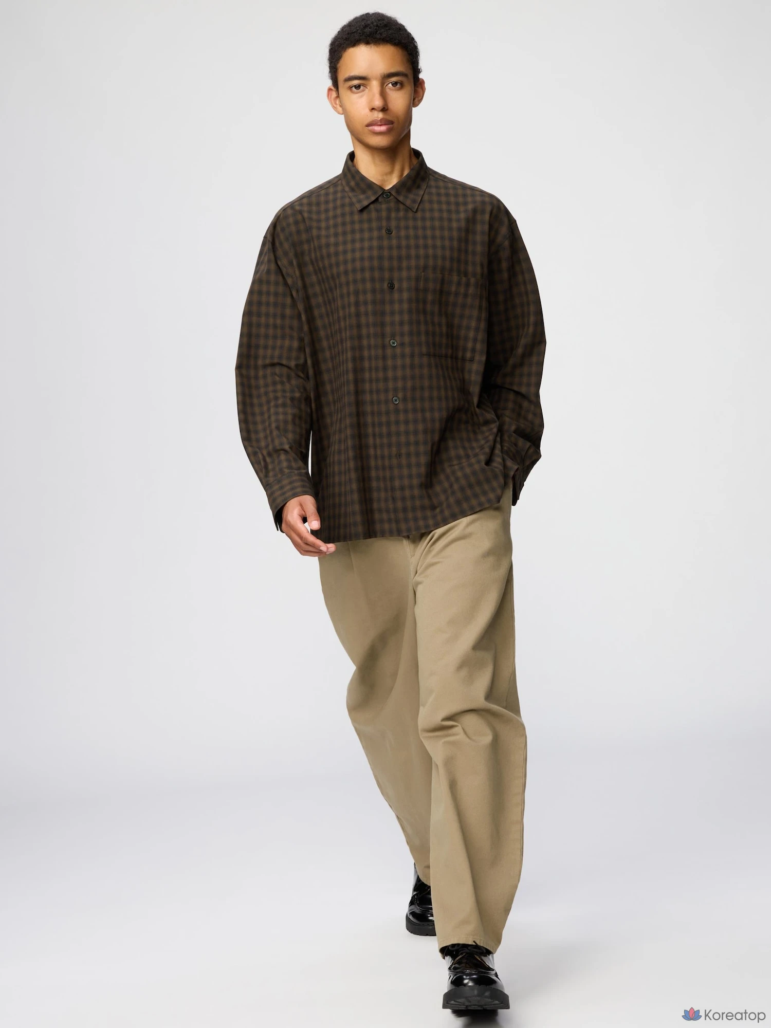 Рубашка Uniqlo Easy Care Soft Shirt, в клетку