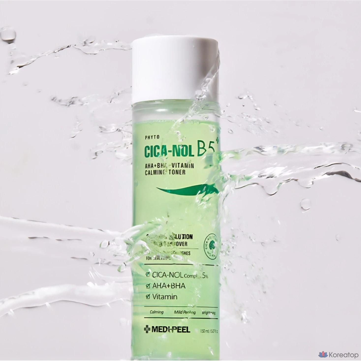 Тоник Medi Peel Phyto Cicaol B5 AHA BHA Vitamin Calming Toner, для контроля жирности, удаления отмерших клеток кожи и выработки кожного сала, 150 мл, 1 шт.